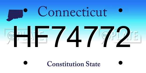 HF74772 Connecticut License Plate