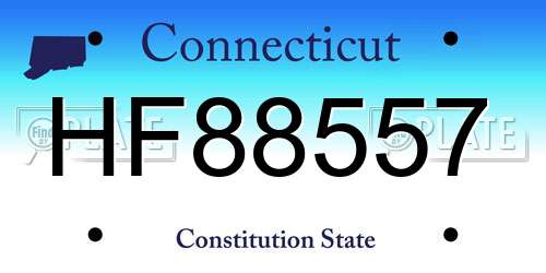 HF88557 Connecticut License Plate