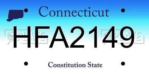 HFA2149 Connecticut License Plate