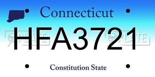 HFA3721 Connecticut License Plate