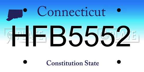HFB5552 Connecticut License Plate