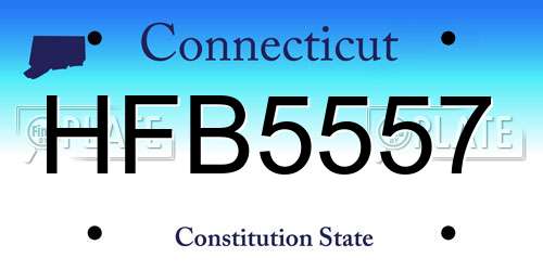 HFB5557 Connecticut License Plate
