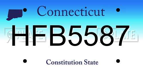 HFB5587 Connecticut License Plate
