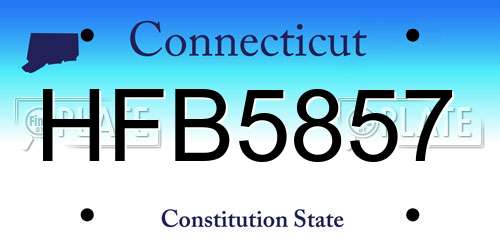 HFB5857 Connecticut License Plate