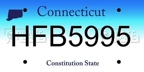 HFB5995 Connecticut License Plate