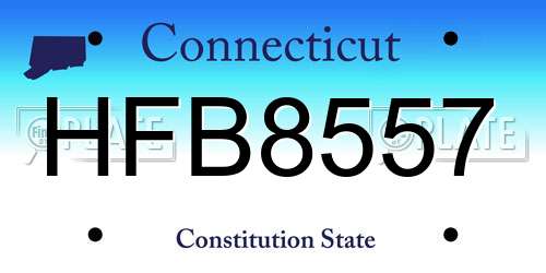 HFB8557 Connecticut License Plate