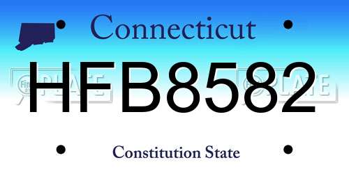 HFB8582 Connecticut License Plate