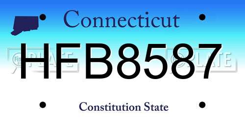 HFB8587 Connecticut License Plate