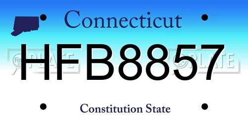 HFB8857 Connecticut License Plate