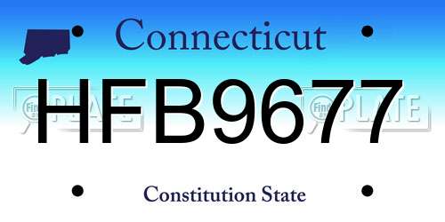 HFB9677 Connecticut License Plate
