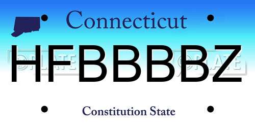 HFBBBBZ Connecticut License Plate