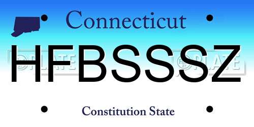 HFBSSSZ Connecticut License Plate