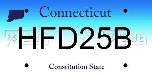 HFD25B Connecticut License Plate