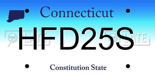 HFD25S Connecticut License Plate