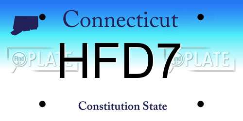HFD7 Connecticut License Plate