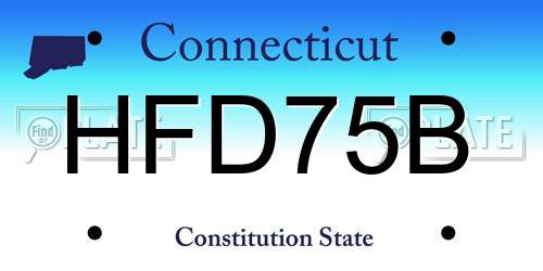 HFD75B Connecticut License Plate