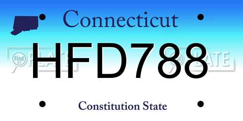 HFD788 Connecticut License Plate
