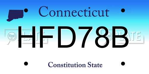 HFD78B Connecticut License Plate