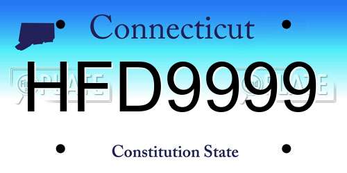 HFD9999 Connecticut License Plate