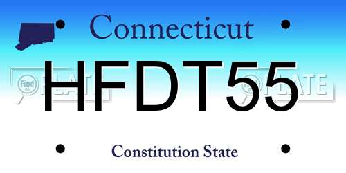 HFDT55 Connecticut License Plate