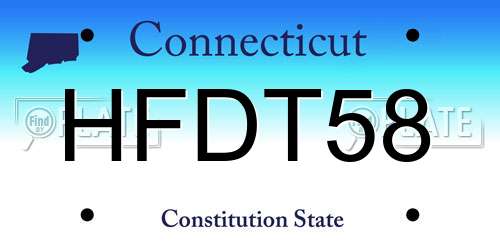 HFDT58 Connecticut License Plate