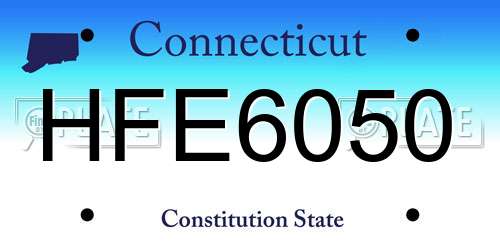 HFE6050 Connecticut License Plate