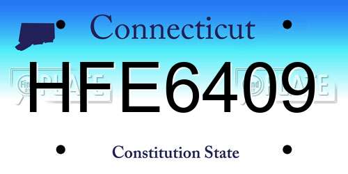 HFE6409 Connecticut License Plate
