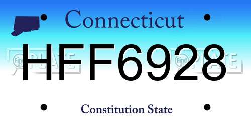 HFF6928 Connecticut License Plate