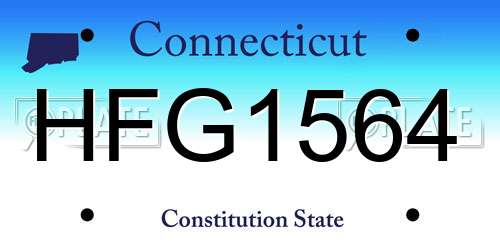 HFG1564 Connecticut License Plate