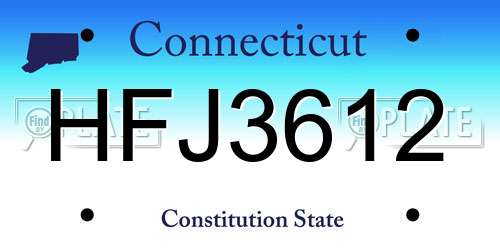 HFJ3612 Connecticut License Plate