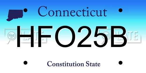 HFO25B Connecticut License Plate