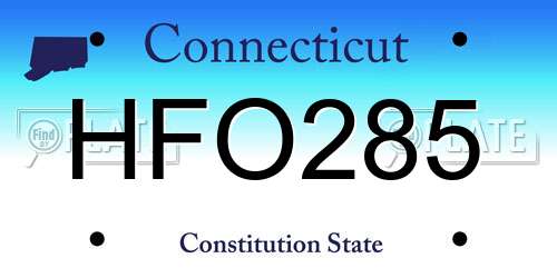 HFO285 Connecticut License Plate