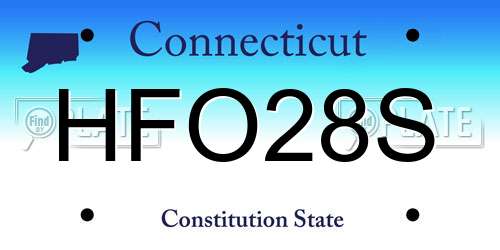 HFO28S Connecticut License Plate