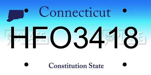 HFO3418 Connecticut License Plate