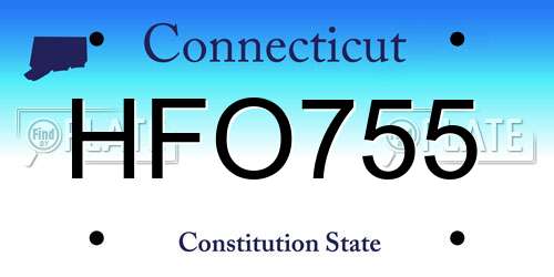 HFO755 Connecticut License Plate