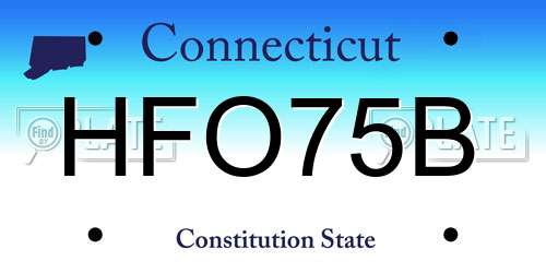 HFO75B Connecticut License Plate