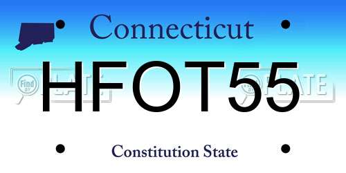 HFOT55 Connecticut License Plate