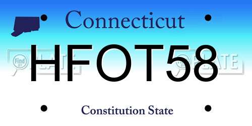 HFOT58 Connecticut License Plate