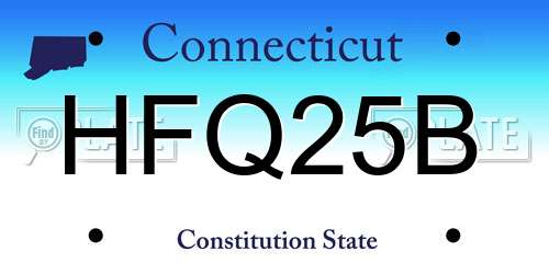 HFQ25B Connecticut License Plate