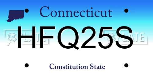 HFQ25S Connecticut License Plate