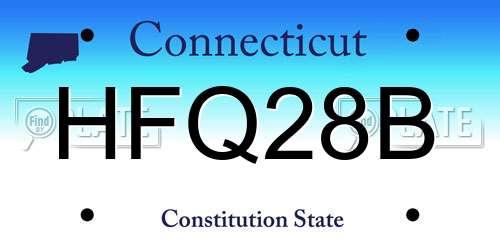 HFQ28B Connecticut License Plate