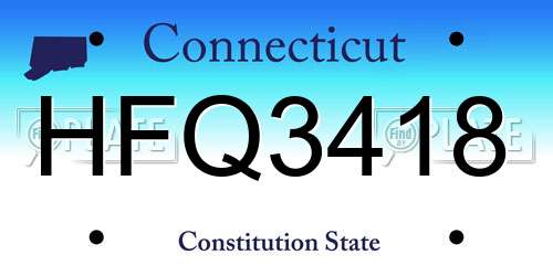 HFQ3418 Connecticut License Plate