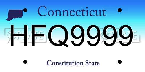 HFQ9999 Connecticut License Plate
