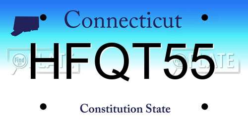 HFQT55 Connecticut License Plate