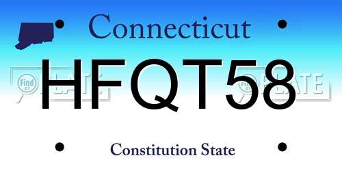 HFQT58 Connecticut License Plate