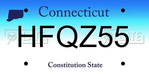 HFQZ55 Connecticut License Plate