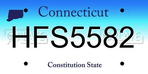 HFS5582 Connecticut License Plate