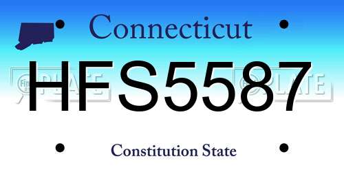 HFS5587 Connecticut License Plate