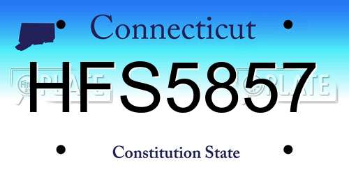 HFS5857 Connecticut License Plate