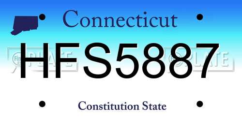HFS5887 Connecticut License Plate